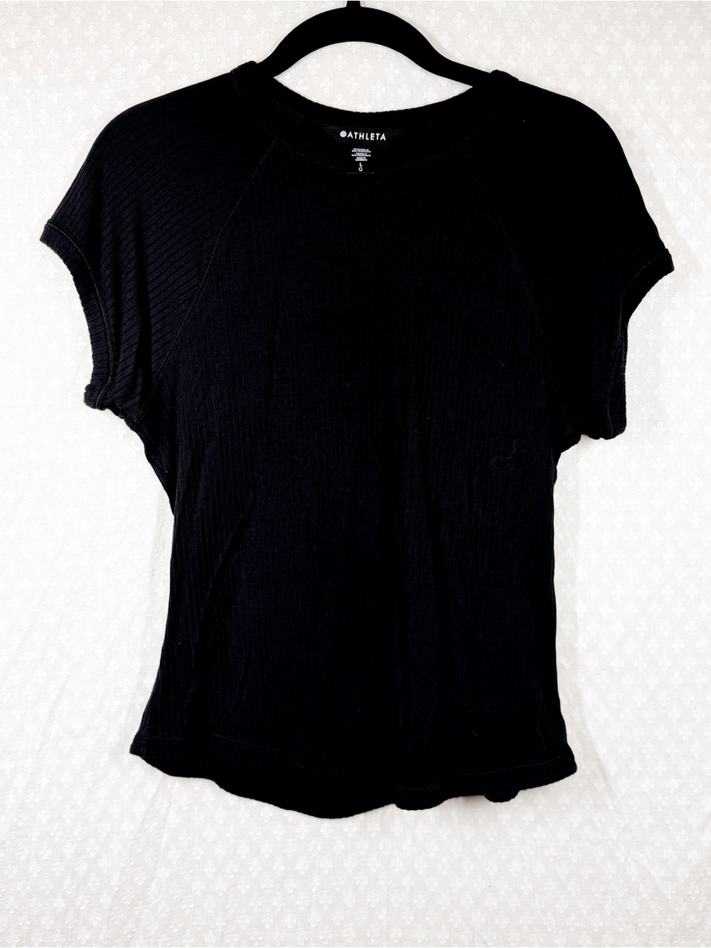 Athleta Black Perfect Rib Short Sleeve Tee